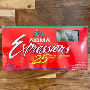 Vintage Noma Expressions Outdoor Christmas String Light Set 25 Clear New.
